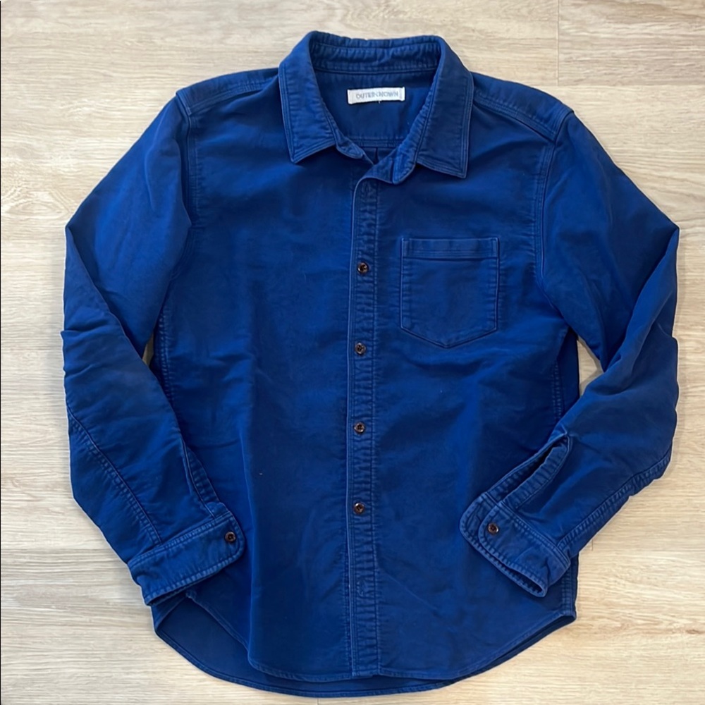 Outerknown Men's Casual Button Down Shirt - Blue